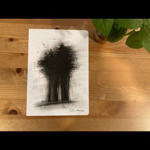 New Original Signed Artwork Charcoal on Paper